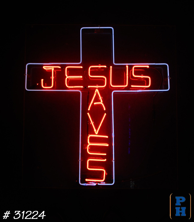 neon jesus sign