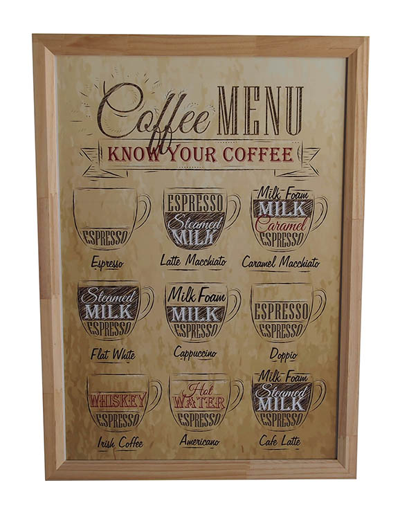 Coffee Menu Sign in Cleared Assorted Signs